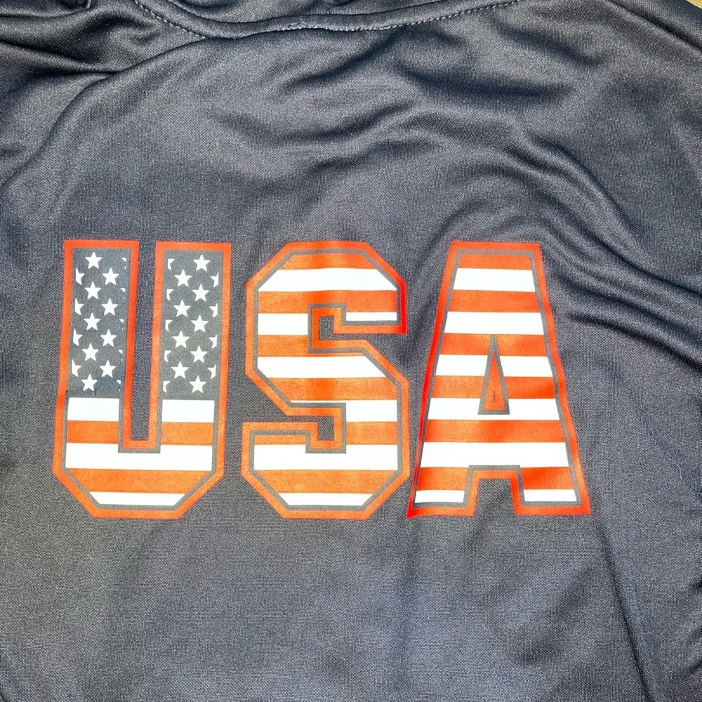 USA Soccer Full Zip Track Jacket Hoodie Kangaroo Pocket EUC Boys Large